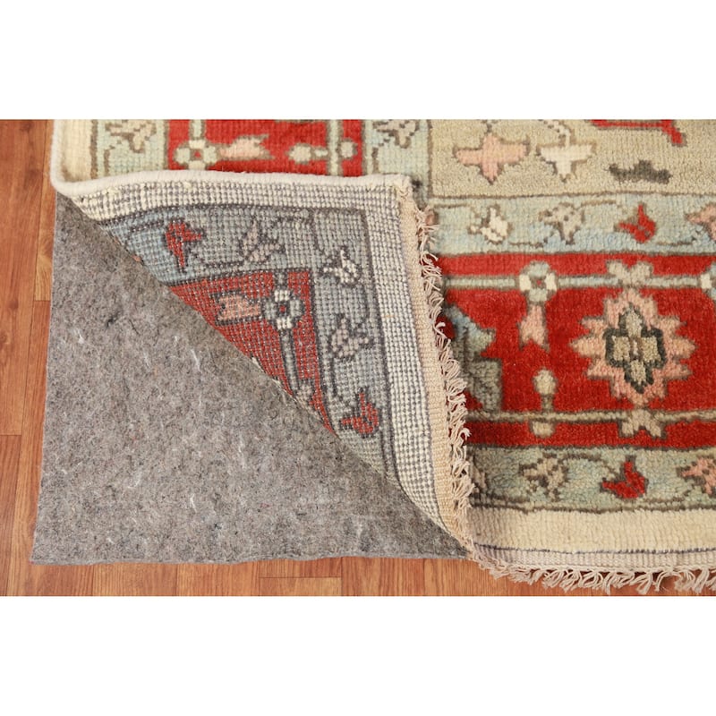 Hand Knotted Oriental 100% Wool Carpet Traditional Medallion Beige & Ivories Heriz (serapi) Area Rug - 11' 9'' X 8' 9''