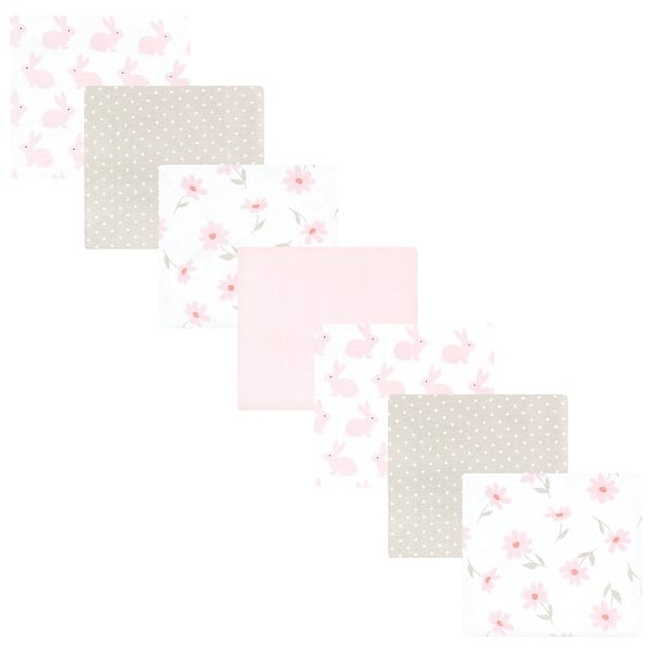 slide 1 of 1, Hudson Baby Infant Girl Cotton Poly Flannel Receiving Blankets Bundle, Pink Honey Bunny, One Size - Pink Honey Bunny - One Size One Size - Pink Honey Bunny