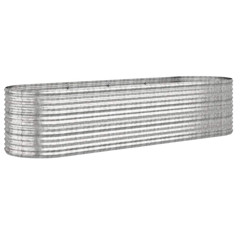 vidaXL Raised Garden Bed Raised Flower Bed Galvanized Steel Outdoor Planter