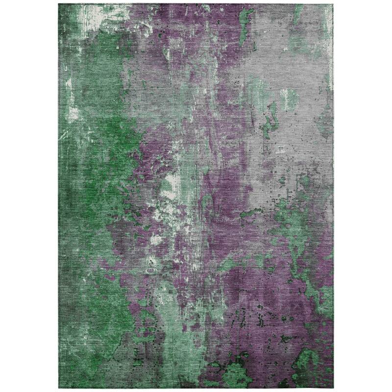 HomeRoots Abstract Transitional Rectangle Outdoor Rug