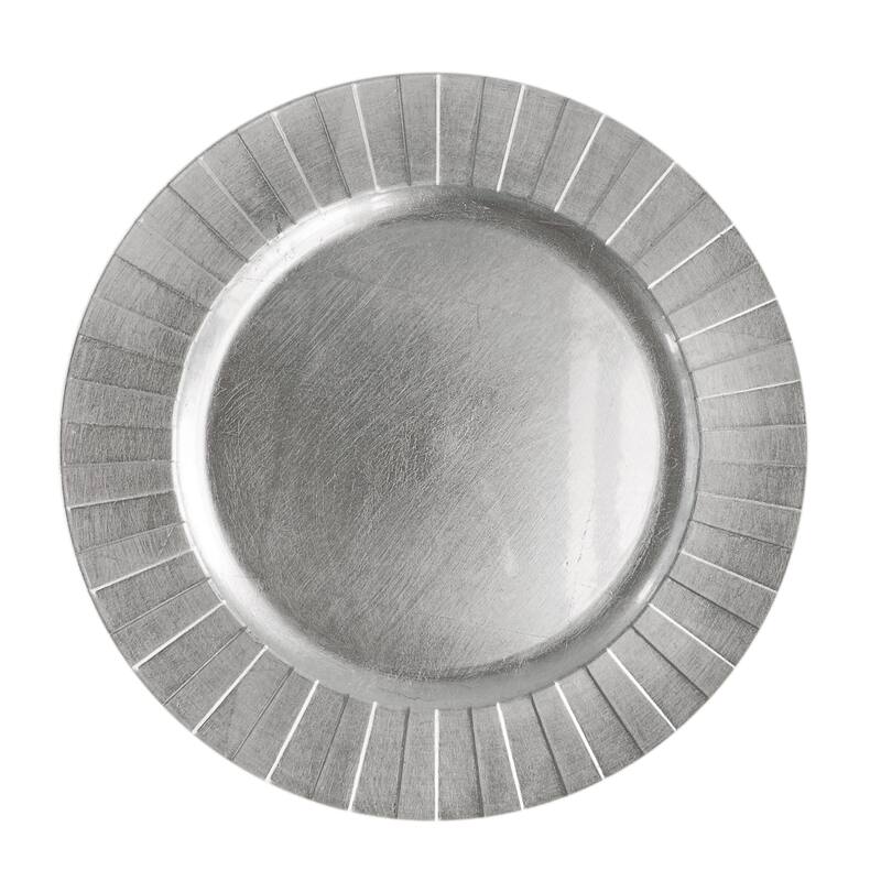 Burst Silver Charger Plate 13" Set of 12 - 13" Dia x 0.5" H