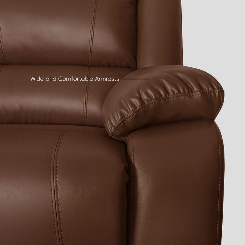 6PCS, 2 Manual Recliners, Faux Leather Reclining Sectional with Center Console