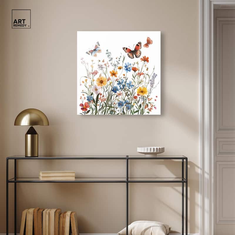 Garden of Fluttering Acrylic by Art Remedy, Ready to Hang
