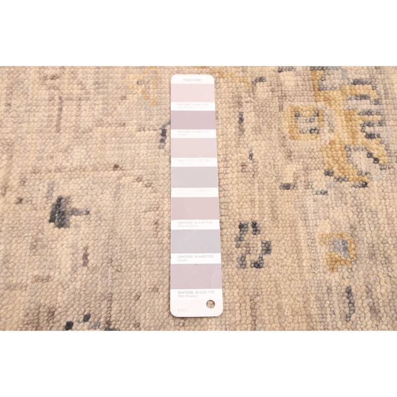 ECARPETGALLERY Hand-knotted Modern Oushak Light Grey Wool Rug - 7'8 x 9'8