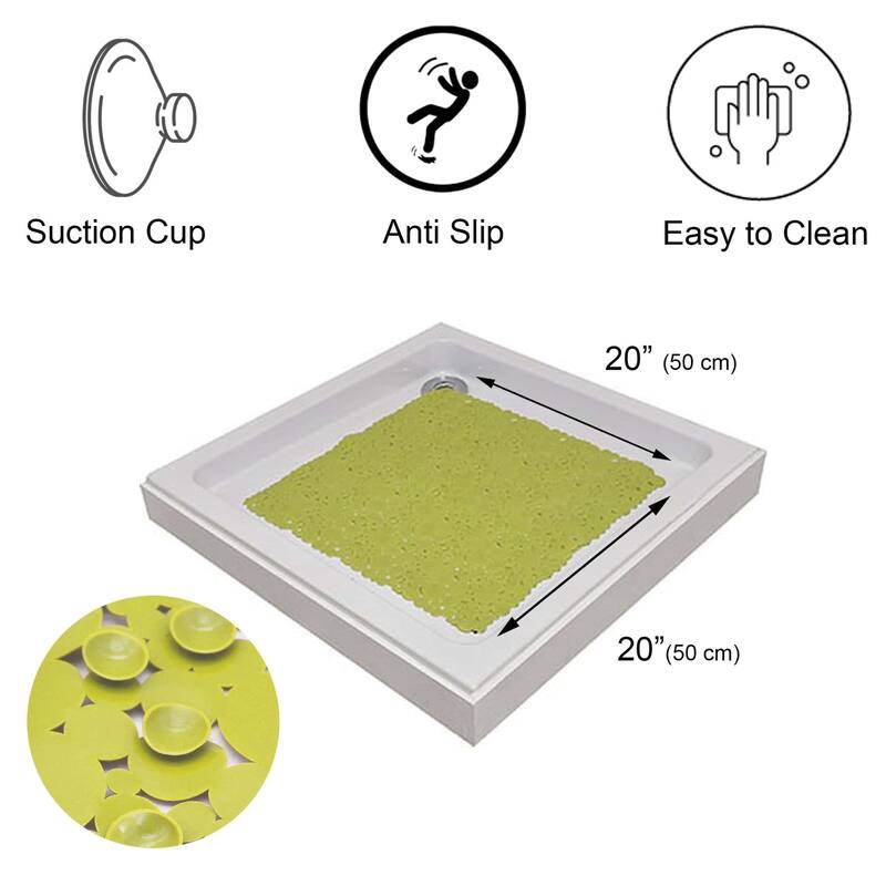Bubbles Non-Slip Square Shower Mat 20 L X 20 W