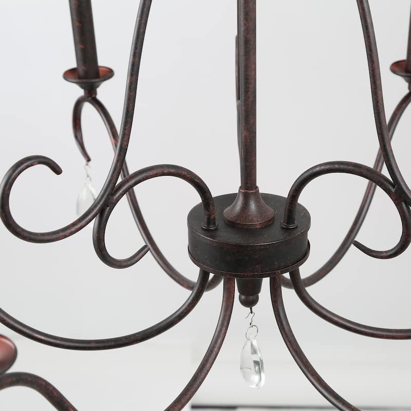 Farmhouse 6-Light French Country Chandelier Crystal Transitional Lights for Dining Room