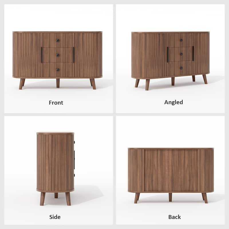 Meyreso Fluted Sideboard Buffet Cabinet with Storage