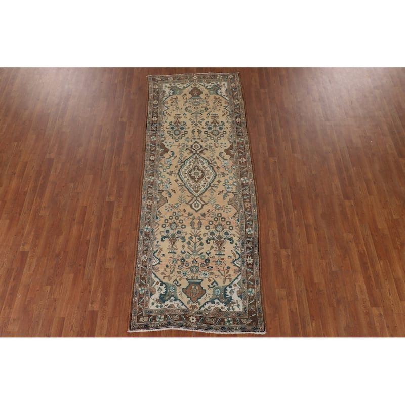 Lilian Persian Vintage Runner Rug Handmade Wool Carpet - 3'8"x 9'7"