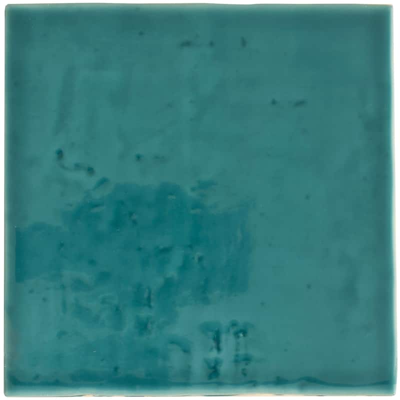 Apollo tile 6" x 6" Terralis Glossy Turquoise Blue Porcelain Tile (4.65 sq ft/case) - 19 Pack
