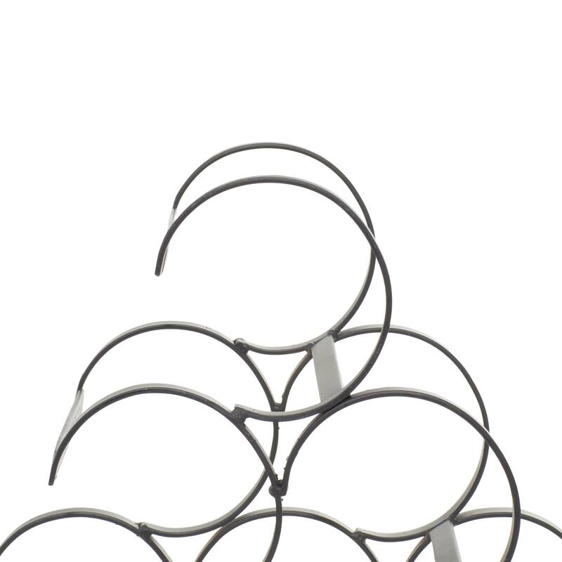 Black Metal Minimalistic 6 Bottle Wine Rack with Curved Holders
