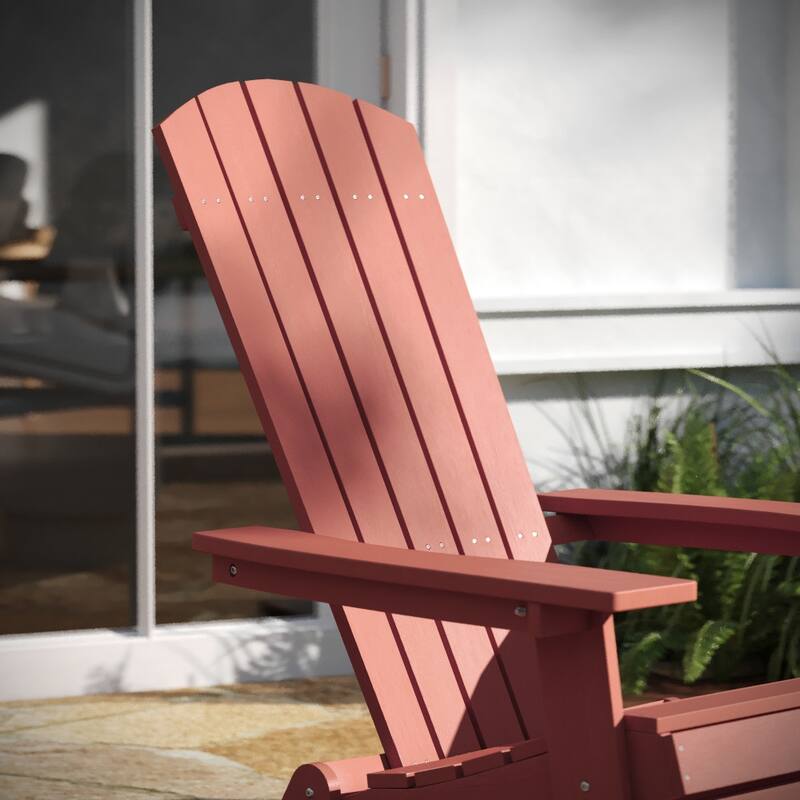 All-Weather Poly Resin Folding Adirondack Chair - Patio Chair