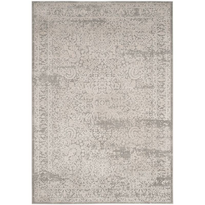 SAFAVIEH Princeton Crete Vintage Distressed Boho Oriental Polyester Rug - 9' x 12' - Grey/Beige
