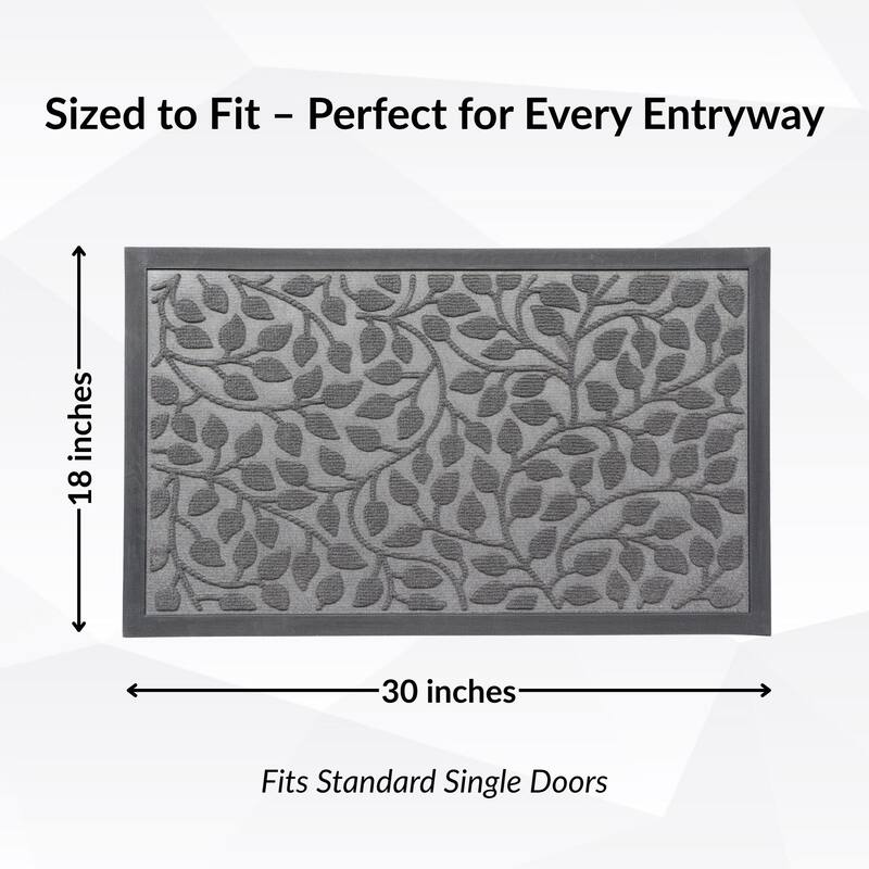 Heavy-Duty Dirt-Trapping Rubber Doormat with Raised Pattern