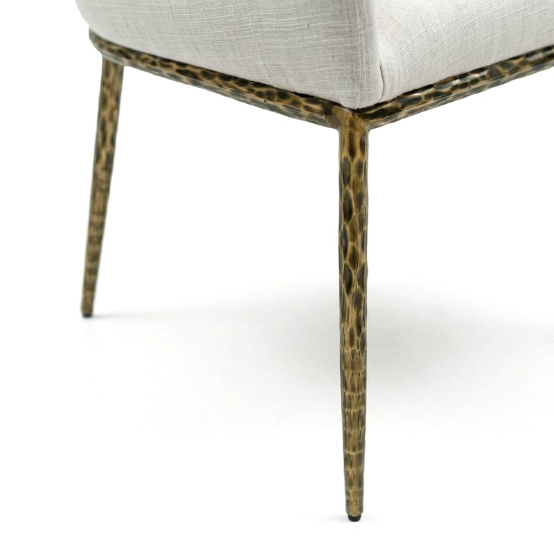 Furniture of America Zefini Modern Hammered Metal Padded Arm Chair