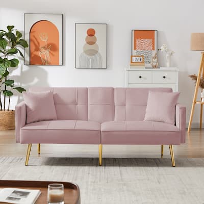 Futon Sofa Bed With Gold Metal Legs