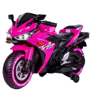 the 12V Kids Motorcycle Ride On Toy with Training Wheels Manual Throttle Light Up Wheels Ages 3 6 On Sale Bed Bath Beyond 38971189