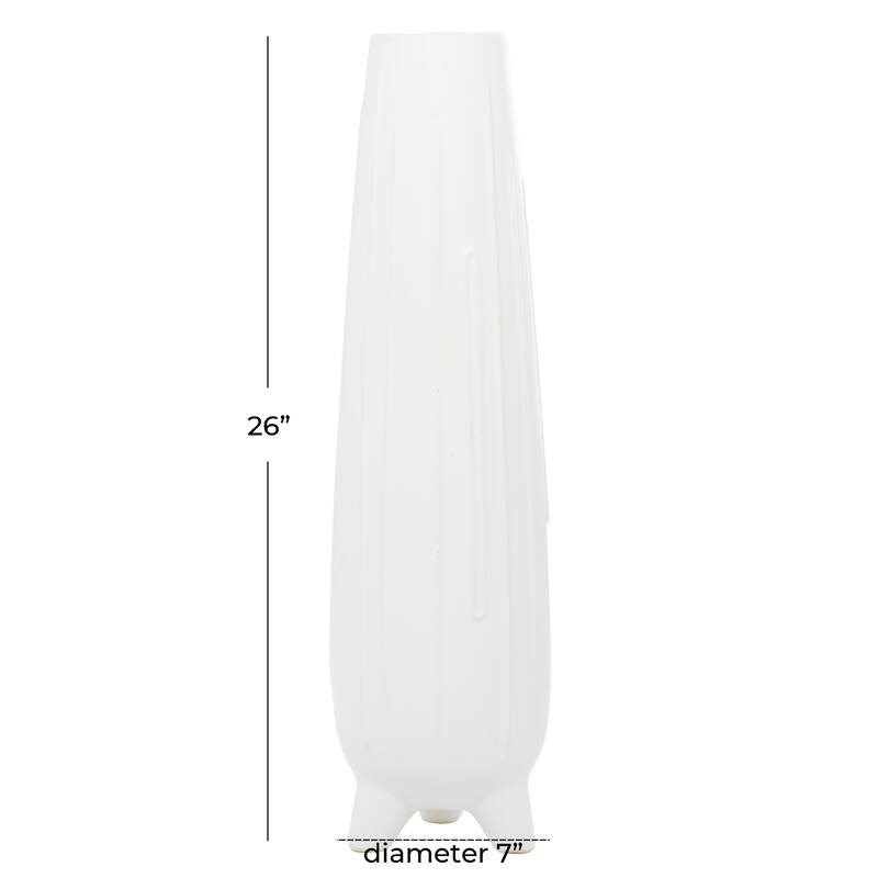 CosmoLiving by Cosmopolitan White Ceramic Contemporary Vase