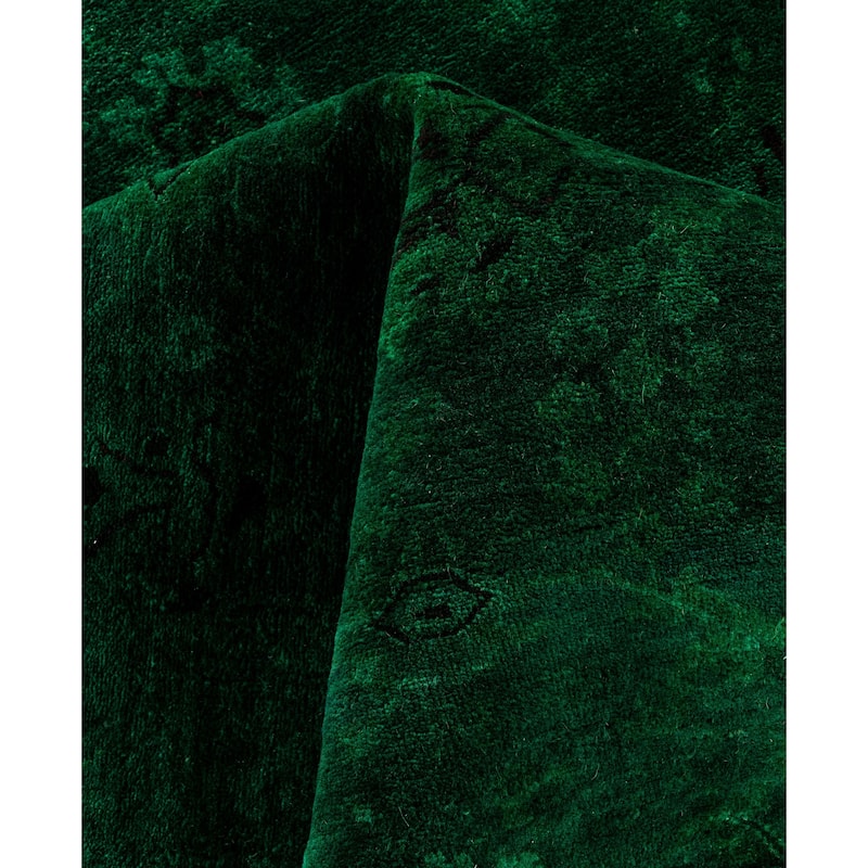 Overdyed One-of-a-Kind Hand-Knotted Area Rug - Green - 8' 4" x 10' 4"