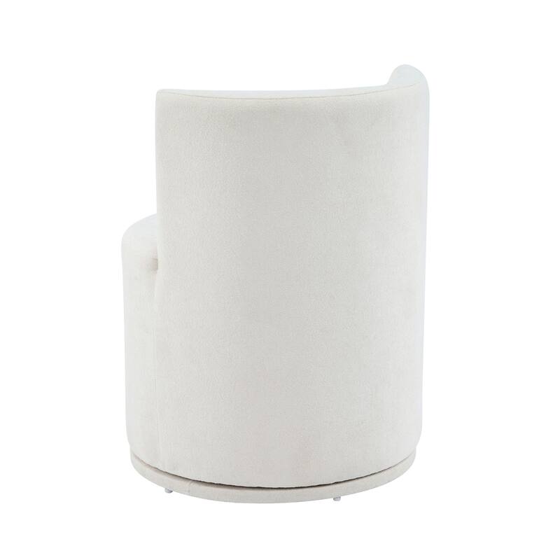 Roomfitters Modern Swivel Upholstered Side Chair for Vanity or Living Room, Beige Fabric