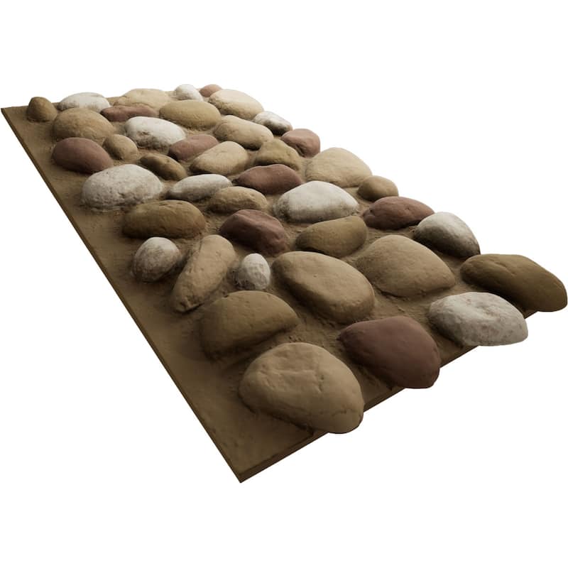 EverStone River Rock Faux Rock Panel, 49"W x 24 3/4"H x 3"D