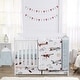preview thumbnail 1 of 4, Vintage Airplane Boy 4pc Nursery Crib Bedding Set - Grey Yellow Orange Red White Blue Airplanes Air Plane Transportation Clouds