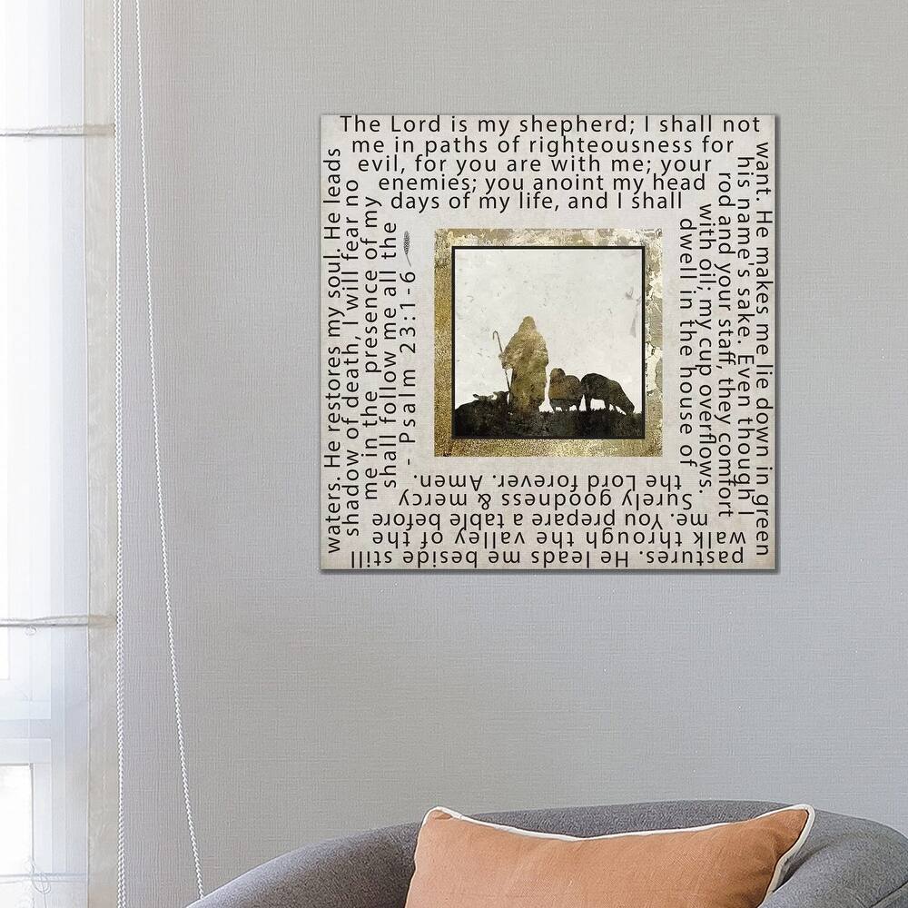 iCanvas "Gold Foil And Black Text Scriptures 2" by Melody Hogan Canvas Print