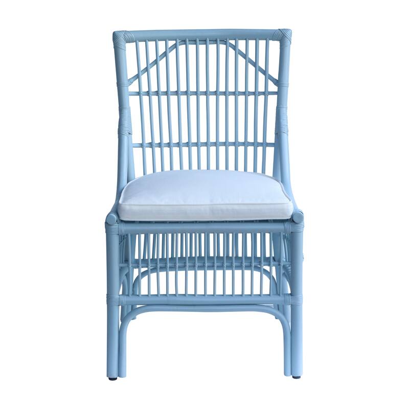 Rattan Slat Back Cushioned Dining Chairs, Set of Two by East at Main
