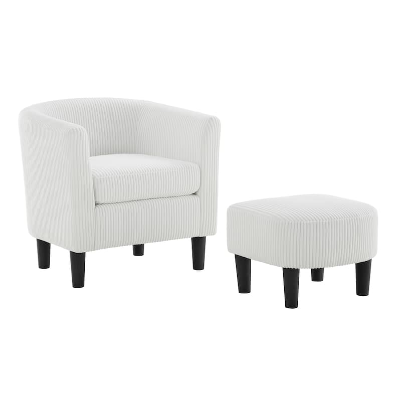 Upholstered Arm Chair Accent Chair with Ottoman
