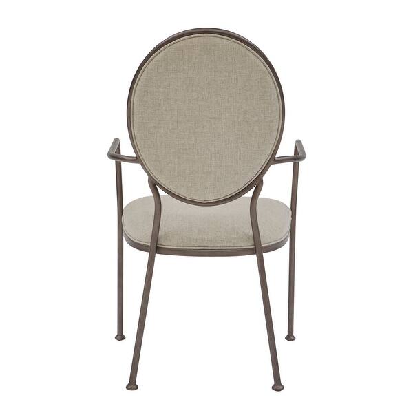 Delacora Hm Ds D192 141 23 1 2 Wide Metal Framed Linen Upholstered Neutral Linen Overstock