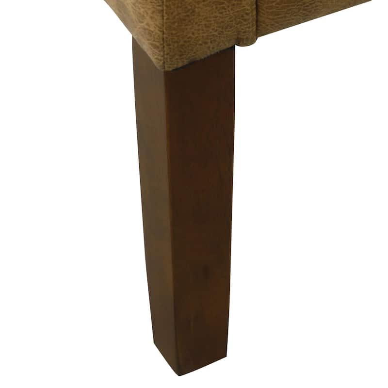HomePop Modern Swoop Arm Accent Chair - Distressed Brown Faux Leather