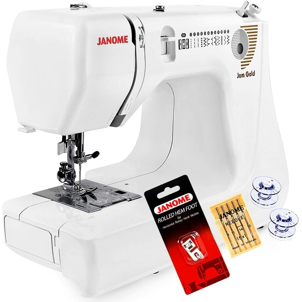 Janome Jem Gold 660 Lightweight Sewing Machine With Free 3-Piece VIP Package