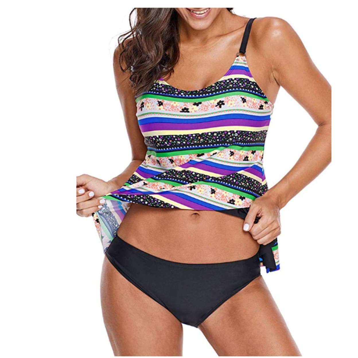 layered tankini swim top