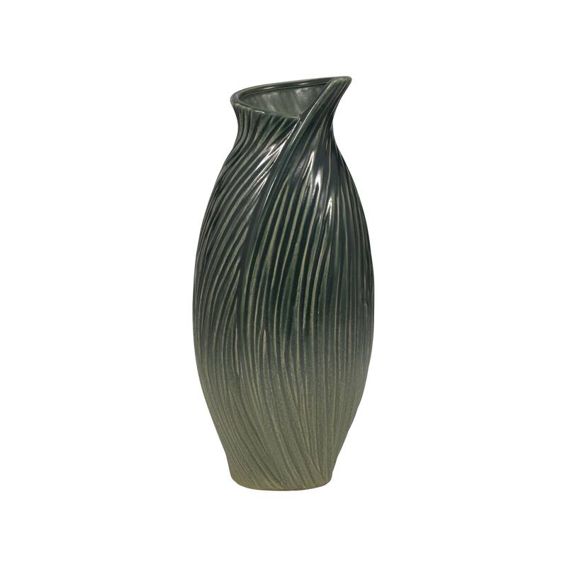 Ceramic Stylish Rubpert Contemporary Vase - Green