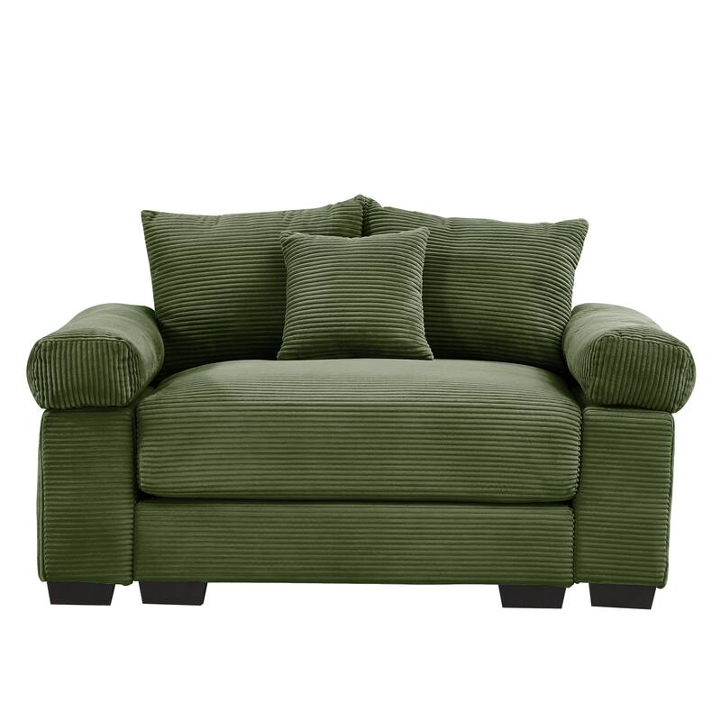 Roomfitters 54.3" Oversized Cloud Modular Sofa, Deep Seat Corduroy Couch with Extra-Thick Armrests