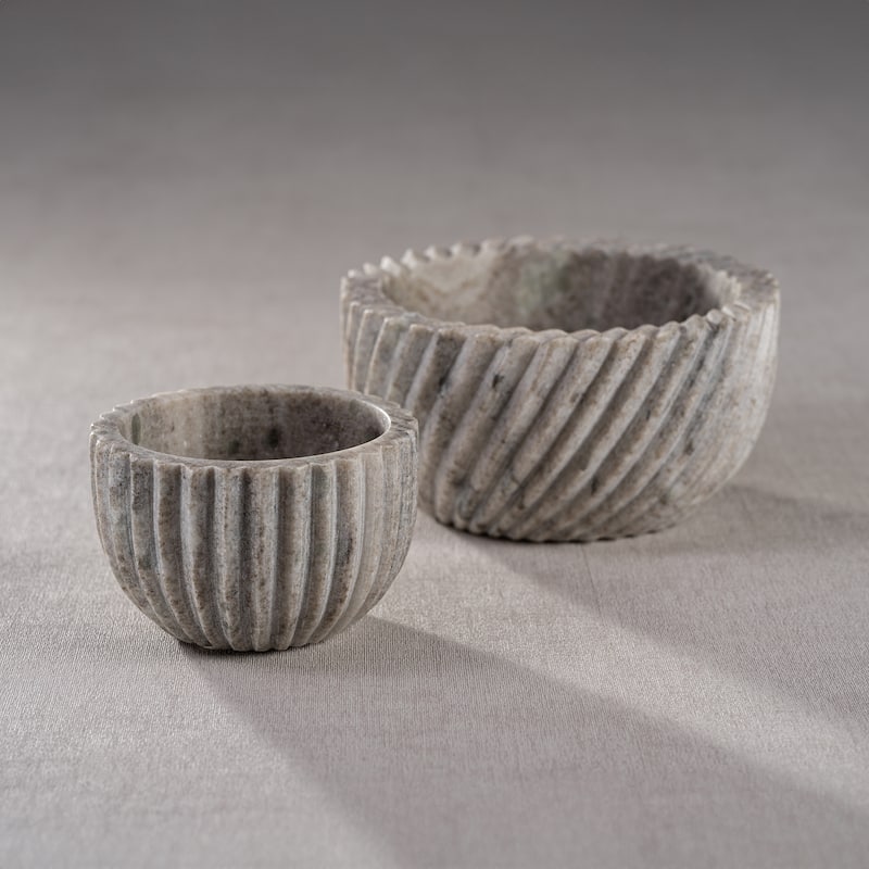 Mulhouse Spiraled Marble Serving Bowl