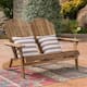 Malibu Outdoor Wood Adirondack Loveseat by Christopher Knight Home - Natural Stained