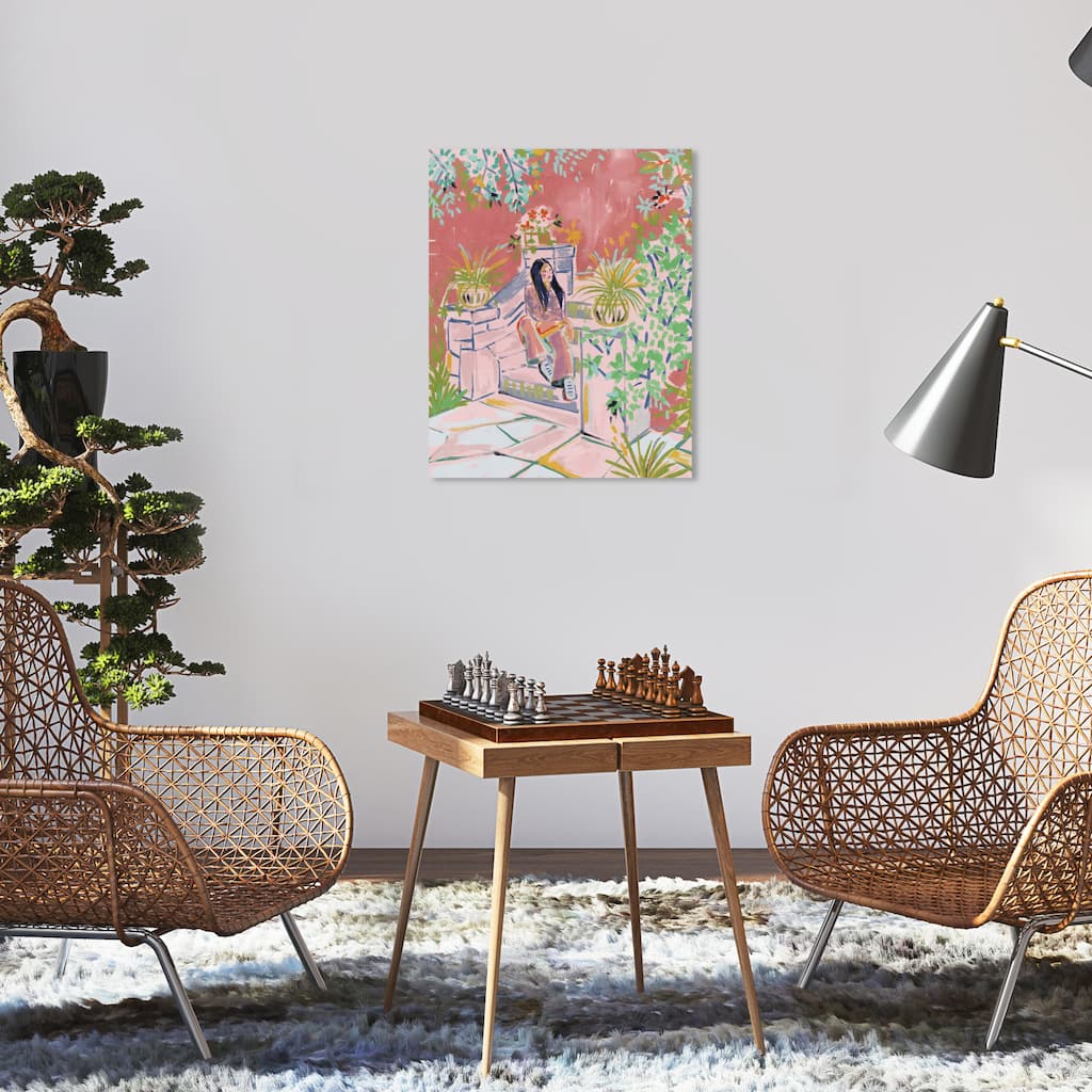 Wynwood Studio Fashion and Glam Ready for Coffee Break Pink and Modern & Contemporary Wall Art Canvas Print