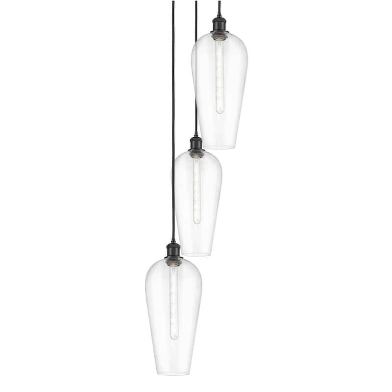Innovations Lighting 113B-3P-58-15 Chelsea Pendant Chelsea 3 Light 15" - Matte Black / Clear