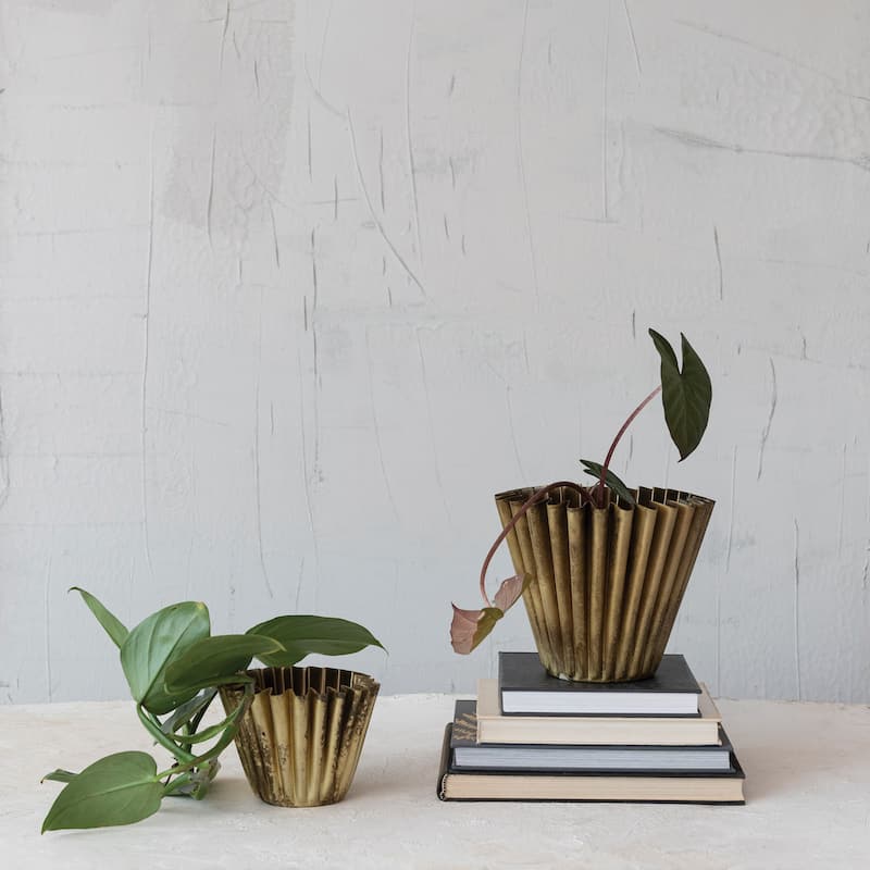 Pleated Metal Vase