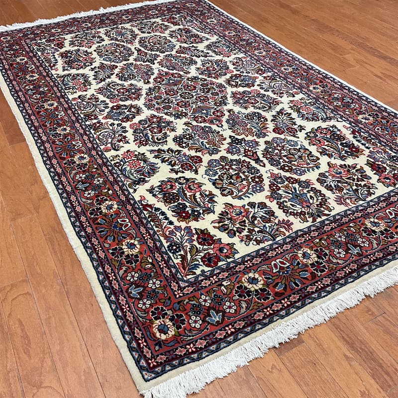 HERAT ORIENTAL Handmade Sarouk Wool Rug - 4'5" x 7'3"