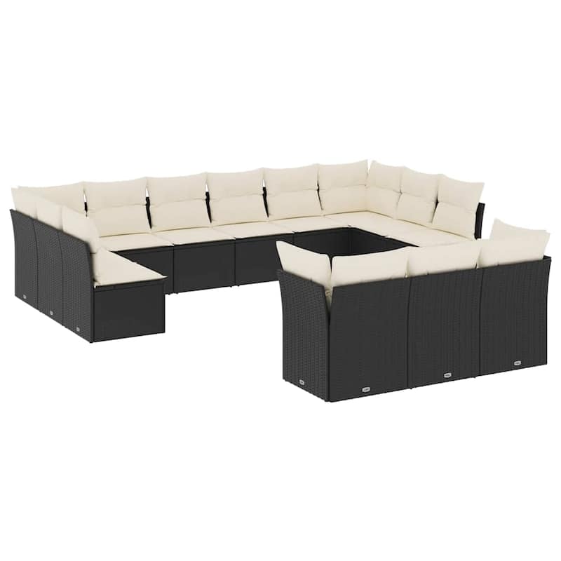 vidaXL Garden Sofa Set Black