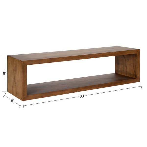 dimension image slide 0 of 4, Kate and Laurel Holt Open Cubby Wooden Floating Wall Shelf