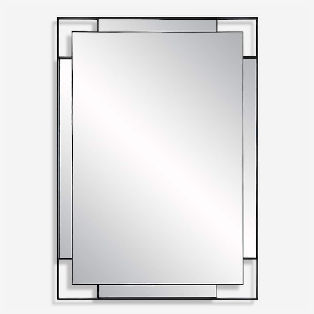 Uttermost Stellan Black Mirror - 27.75"W x 39.63"H x 1.13"D