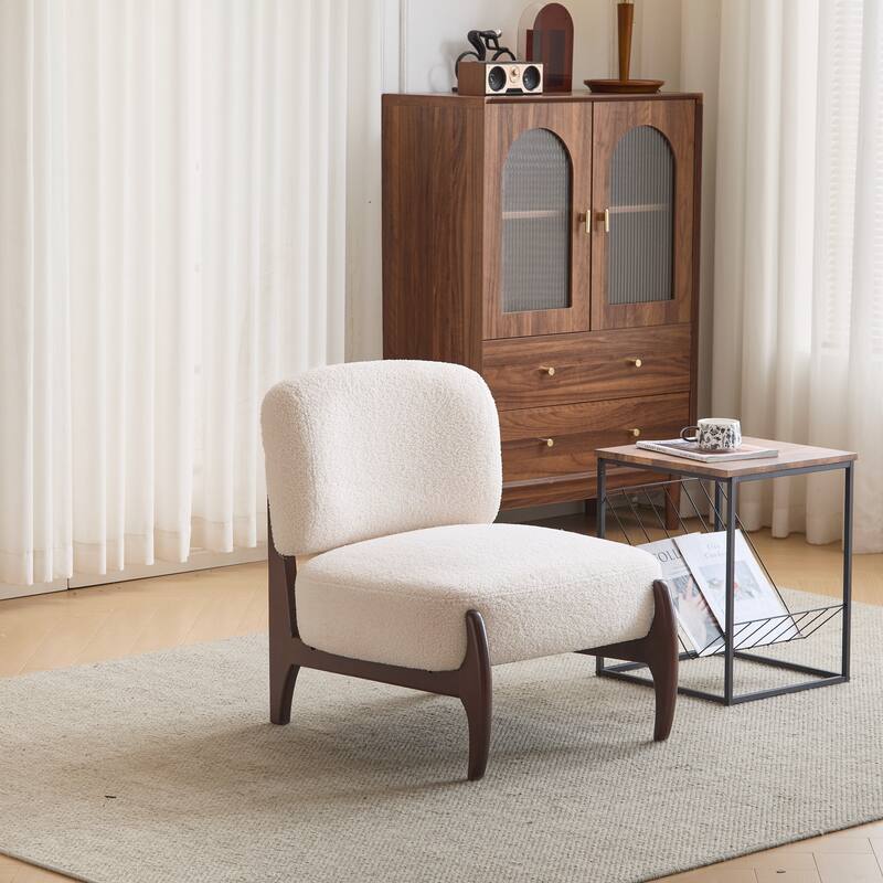 Modern Lounge Chair with Solid Wood Frame, Perfect for Living Room, Bedroom, or Office