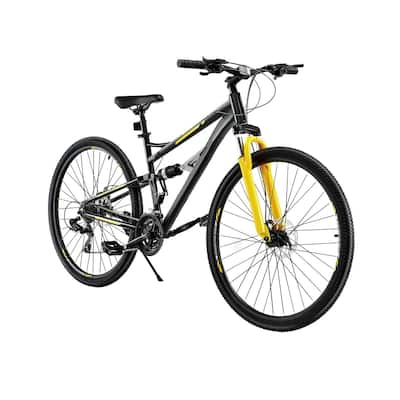 Aluminum Mountain Bike with 24 Speeds and Full Suspension - 74.8” L x 25” W x 40.6” H
