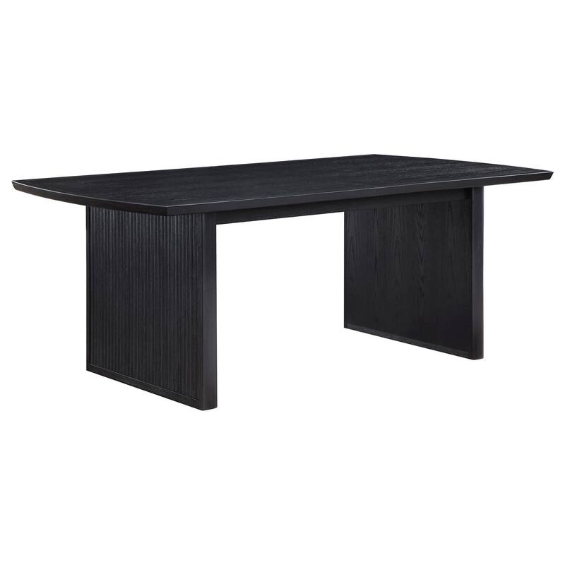 Jack 5pc Extendable Dining Table n Chair Set, 82-100 Inch Ivory, Black