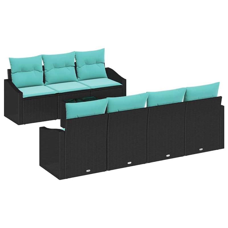 vidaXL 8 Piece Garden Sofa Set with Cushions - 91.7×24.4×27.2