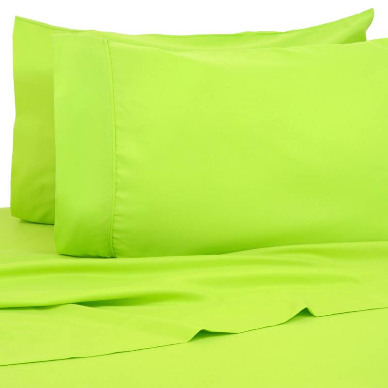 Premier Colorful Bright 4 pc Microfiber Sheet Sets - Queen - Lime Green