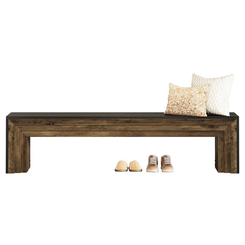 71" Extra Long Wooden Entryway Bench, Shoe Bench Indoor Seating for Hallway, End of Bed, Living/Dining Room, Sofa Back