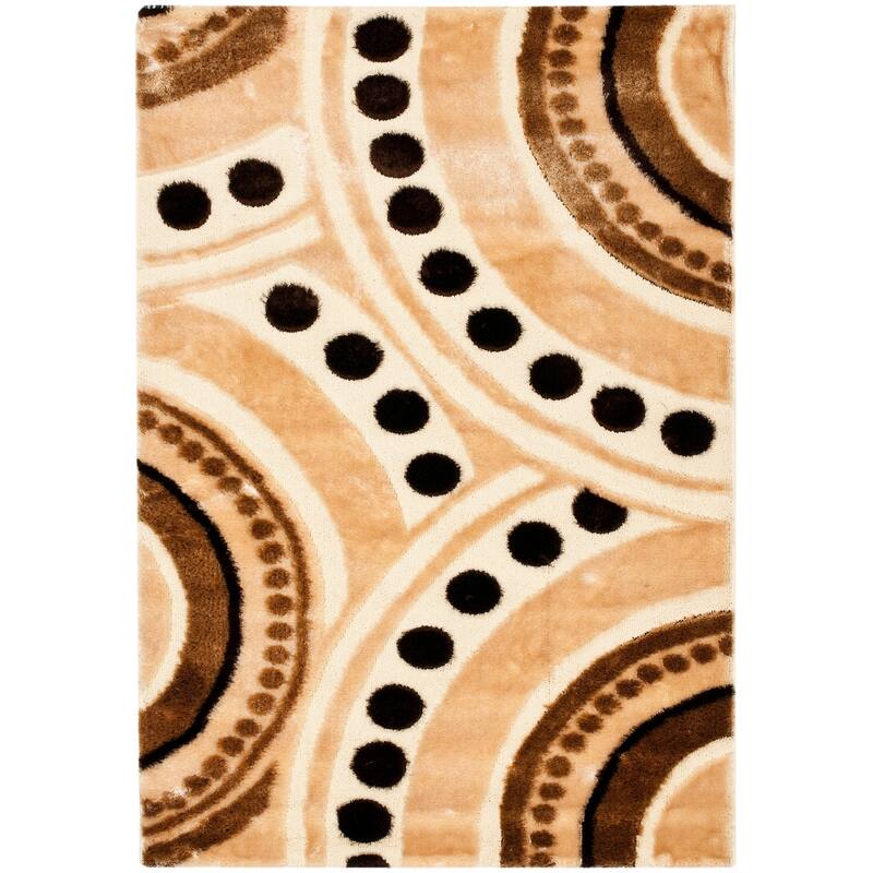 SAFAVIEH Miami Shag Gotje Abstract 1.5-inch Thick Rug - 4' x 6' - Beige/Multi - Rectangle